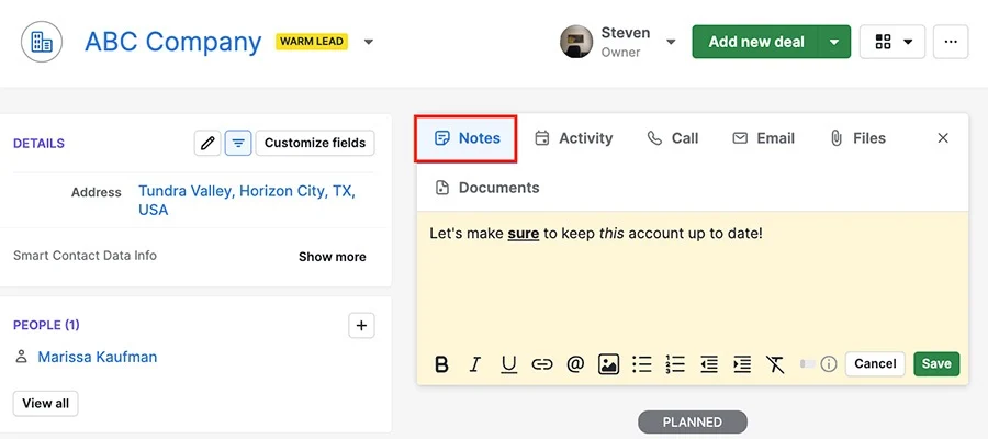Notes on Pipedrive : How they work